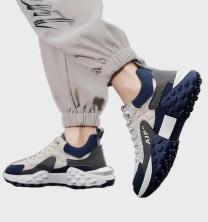 Cassius -  Driekleurige halfhoge sneakers voor heren met reliëfontwerp