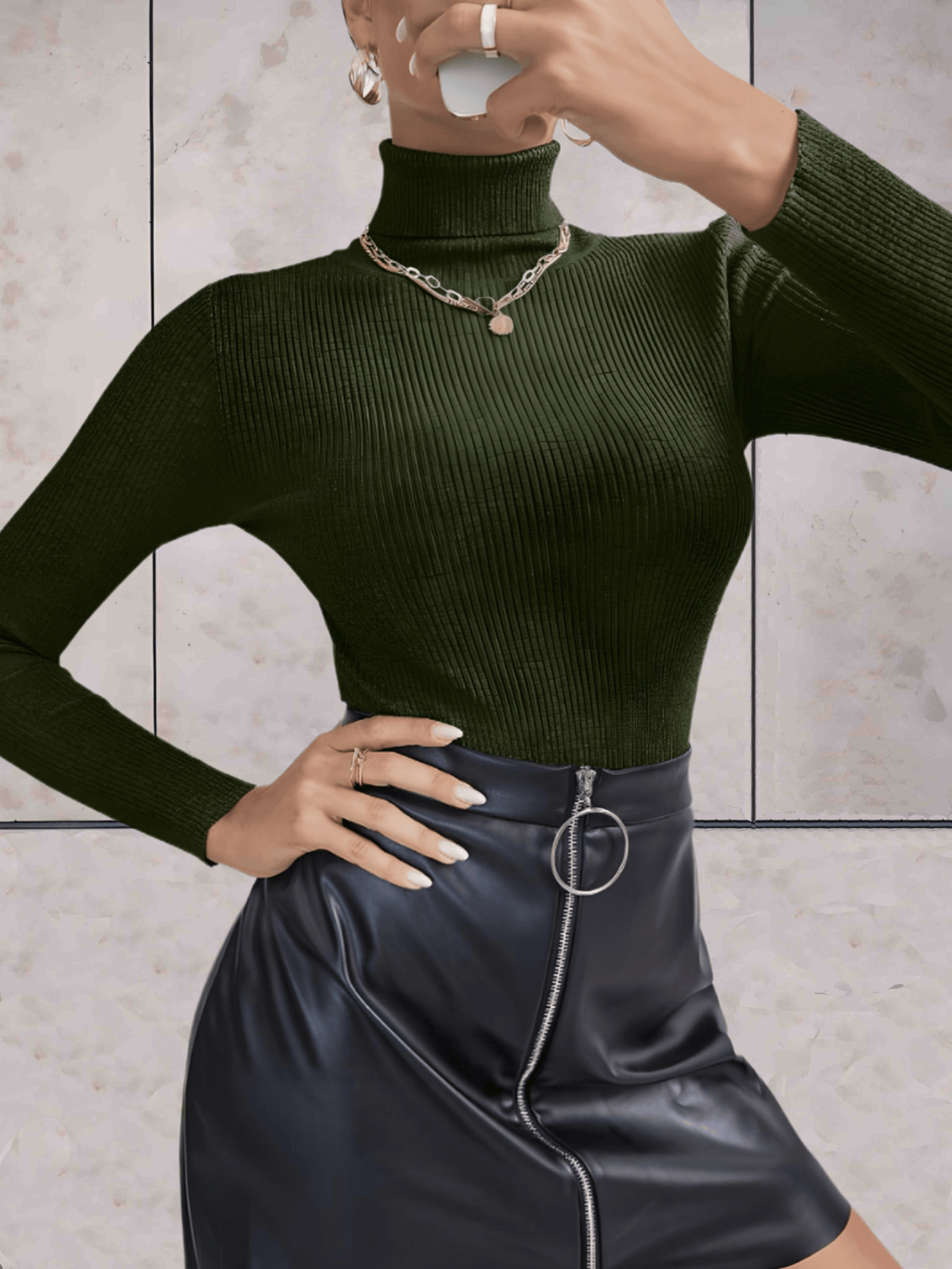 Phoebe - Effen mooie aansluitende bodycon coltrui