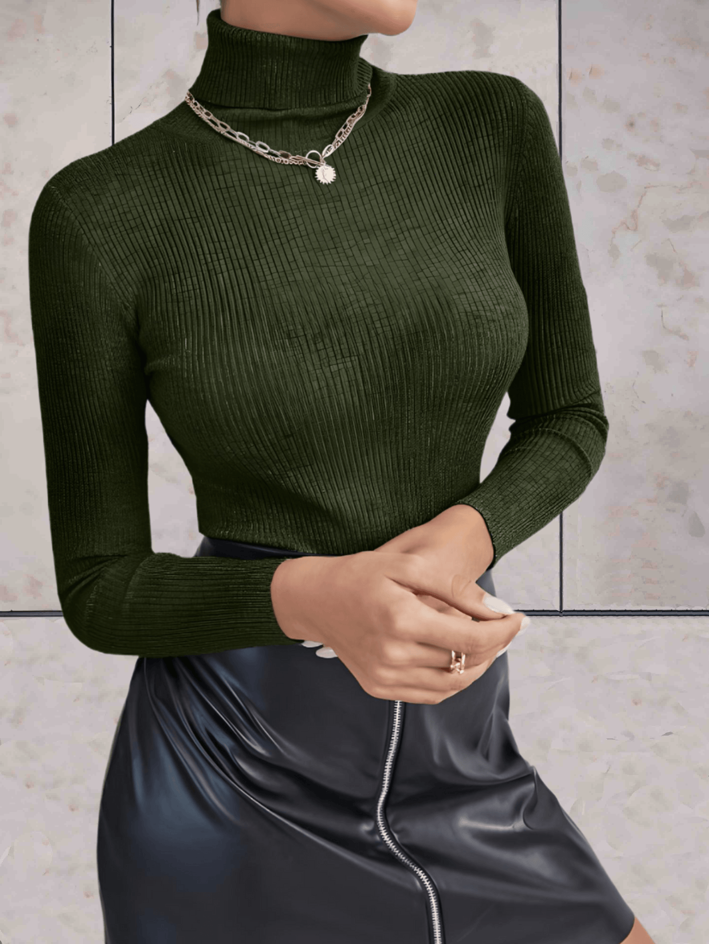 Phoebe - Effen mooie aansluitende bodycon coltrui