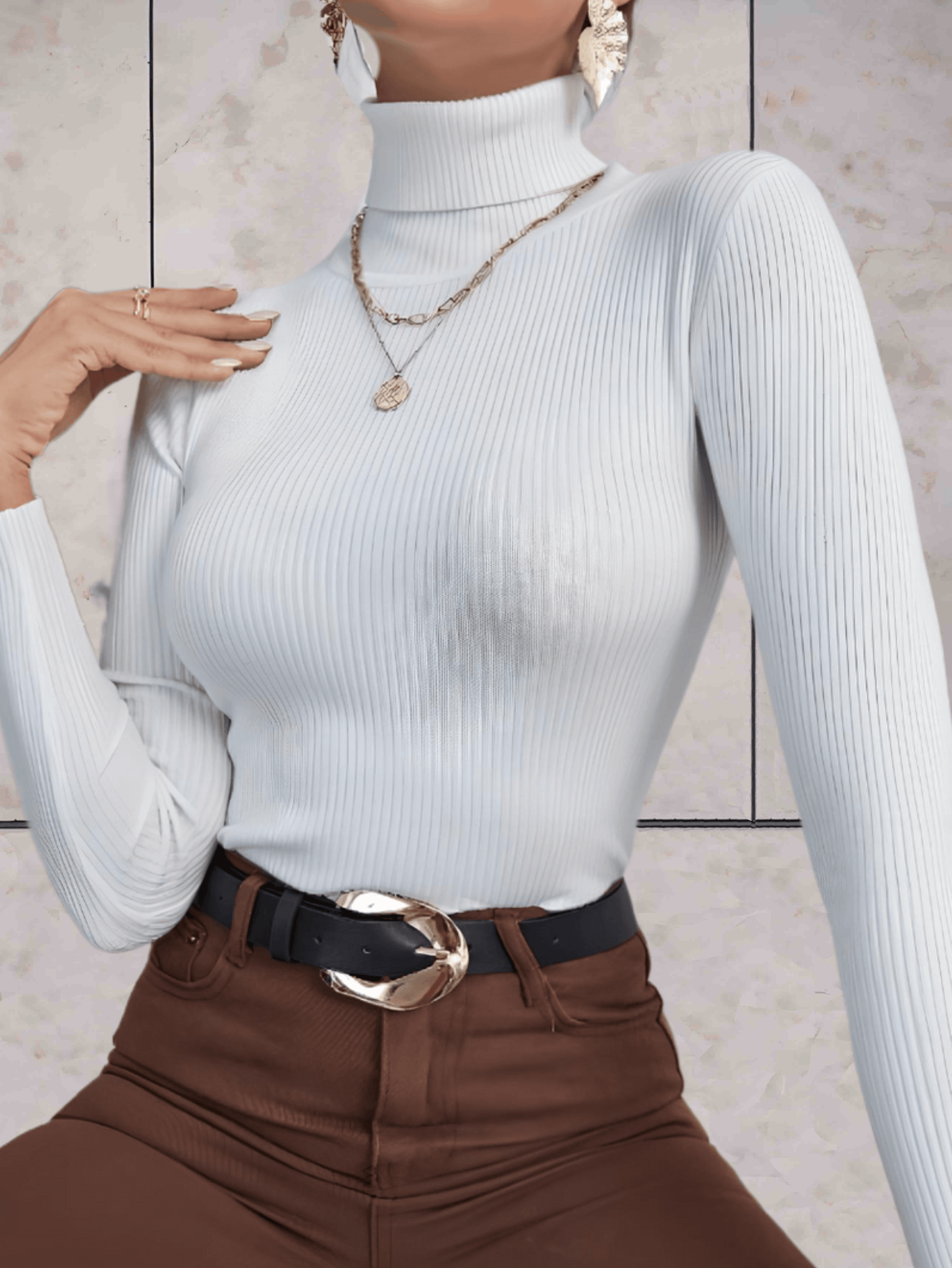 Phoebe - Effen mooie aansluitende bodycon coltrui