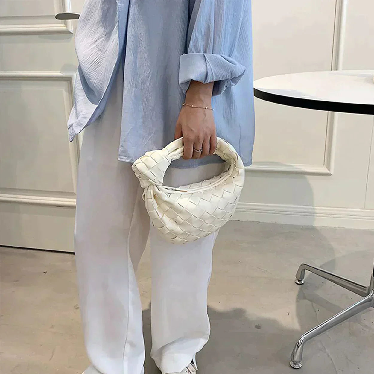 Marina | Elegante moderne gevlochten handtas