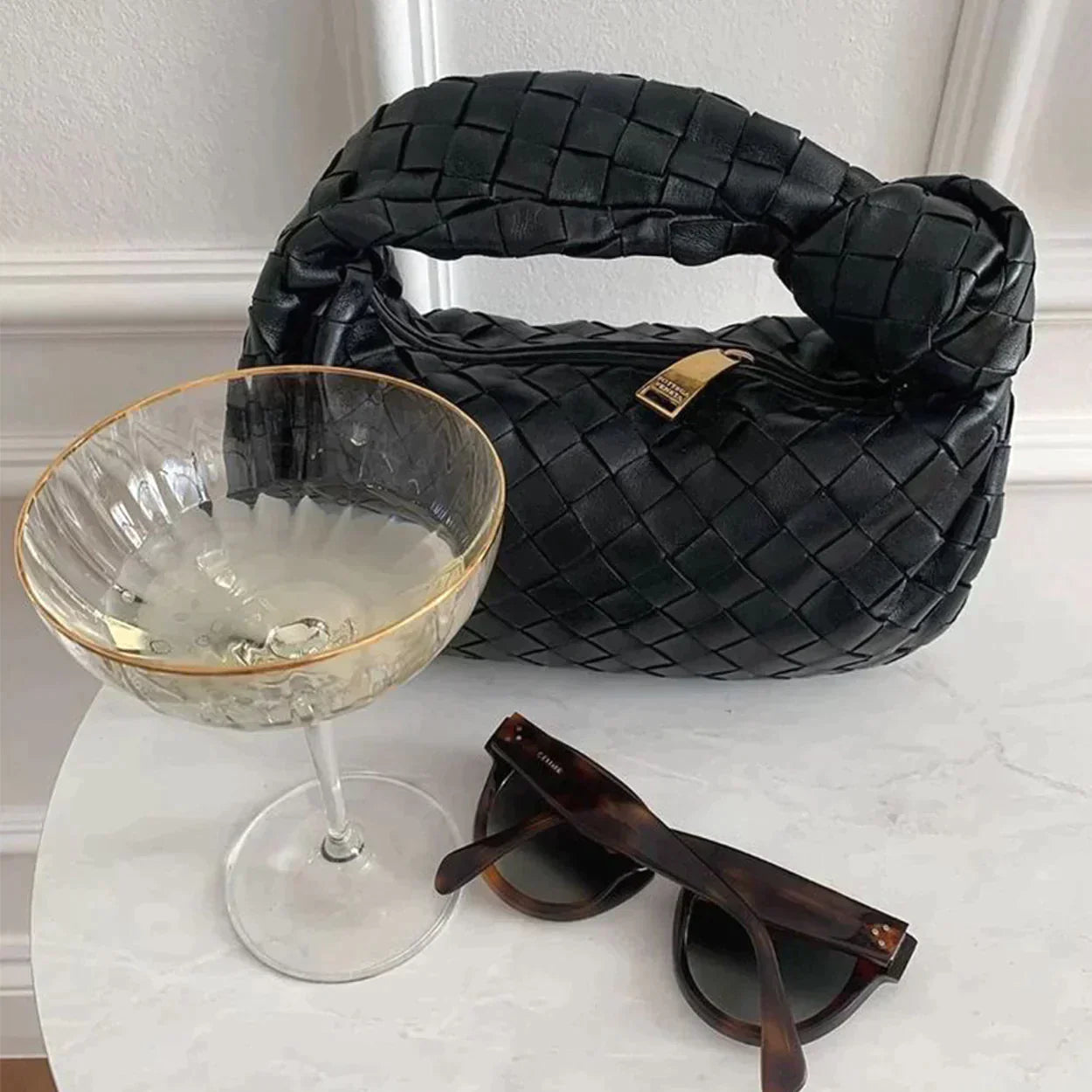 Marina | Elegante moderne gevlochten handtas