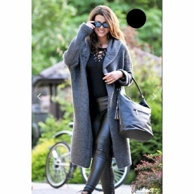 Vintage gebreide lange jas