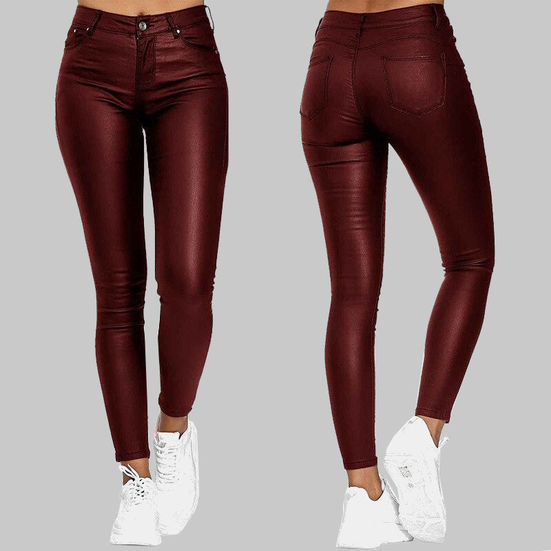 Elisa | Slanke Leren broek
