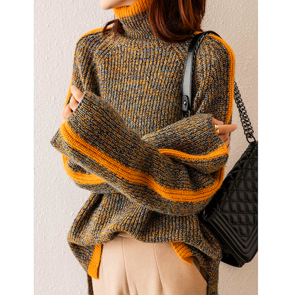Celine Coltrui | Elegante oversized trui met oranje streep voor dames