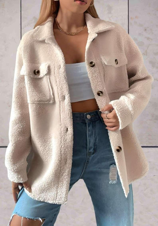 Samantha - comfortabel zacht stijlvol colbert met 2 zakken aan de bovenkant en knopen