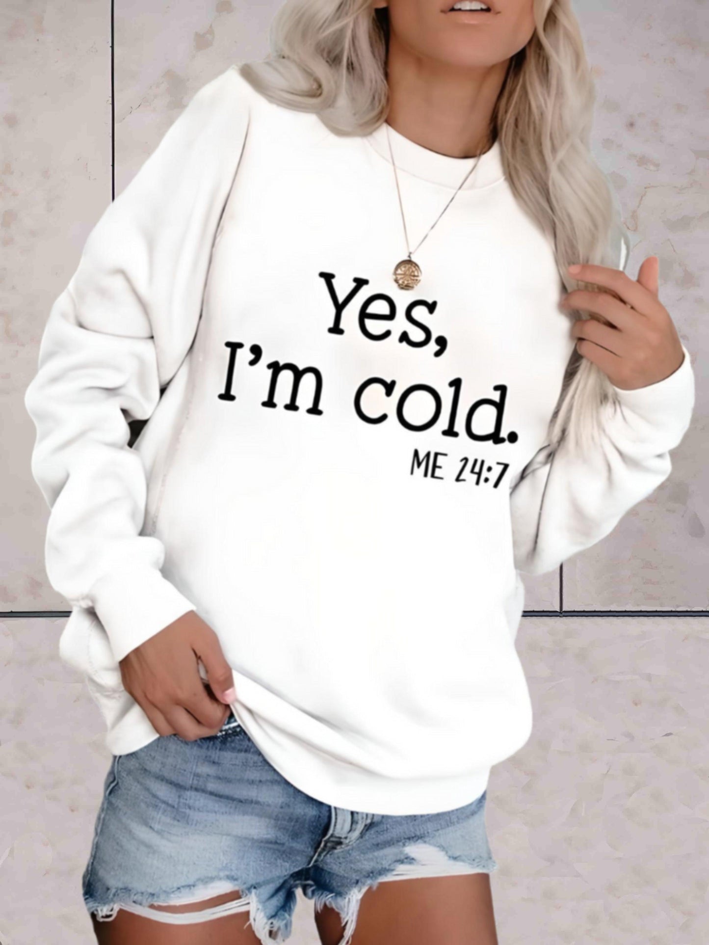 Hazel - Oversized trui met ronde hals en opvallende print