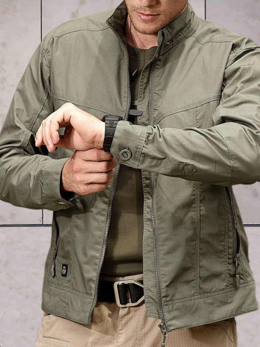 Dean - warme en waterdichte cargojas met knoopsluiting op de mouw en ritssluiting aan de voorkant