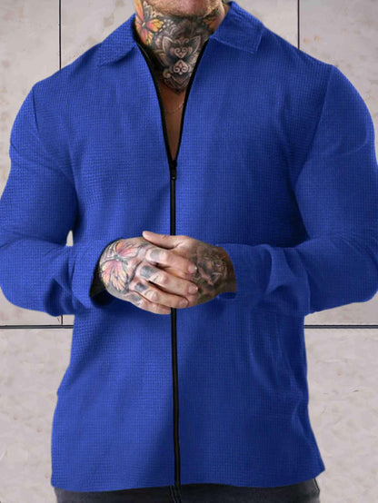 Carlos - eenvoudig en formeel zakelijk jack met een polokraag en volledige ritssluiting