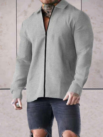 Carlos - eenvoudig en formeel zakelijk jack met een polokraag en volledige ritssluiting