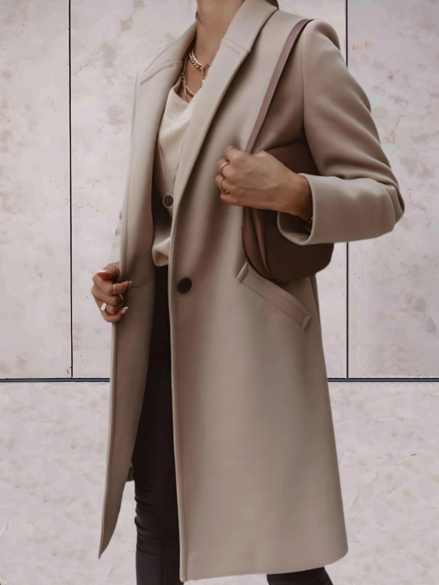 Nagi | Elegante trench jas met enkele knoopsluiting en zakken