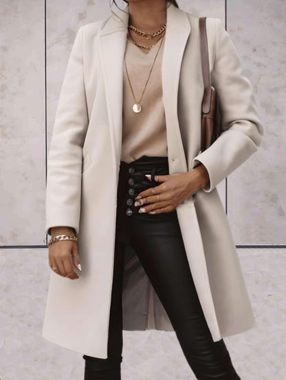 Nagi | Elegante trench jas met enkele knoopsluiting en zakken