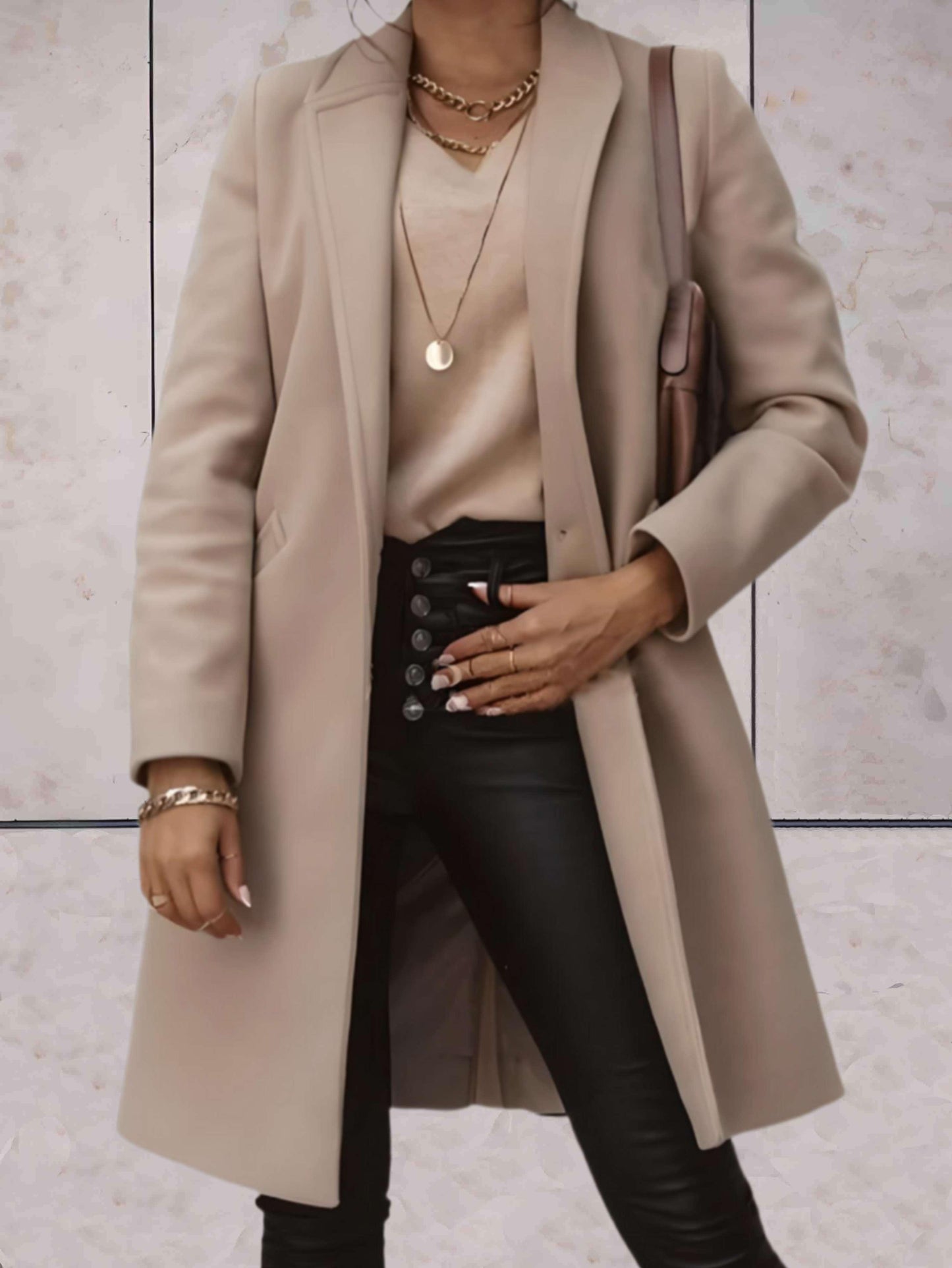 Nagi | Elegante trench jas met enkele knoopsluiting en zakken