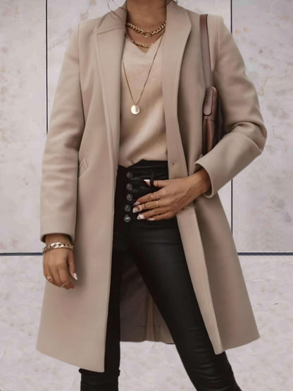 Nagi | Elegante trench jas met enkele knoopsluiting en zakken