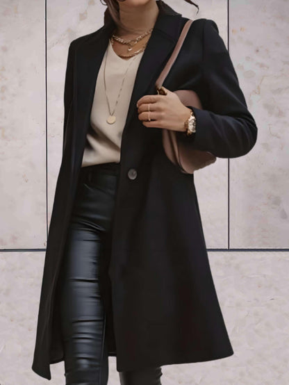 Nagi | Elegante trench jas met enkele knoopsluiting en zakken