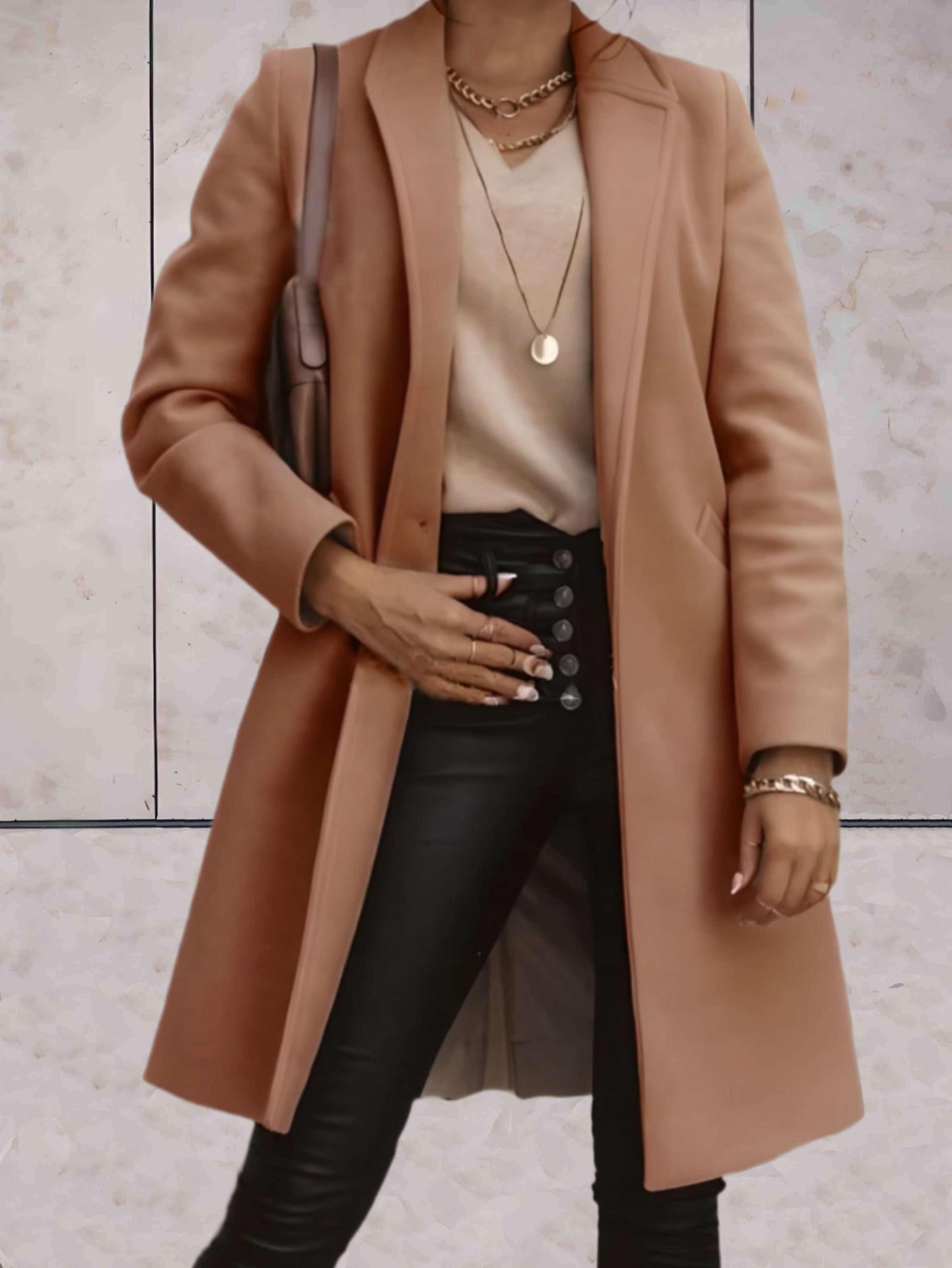 Nagi | Elegante trench jas met enkele knoopsluiting en zakken