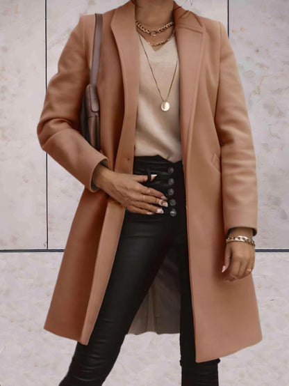Nagi | Elegante trench jas met enkele knoopsluiting en zakken