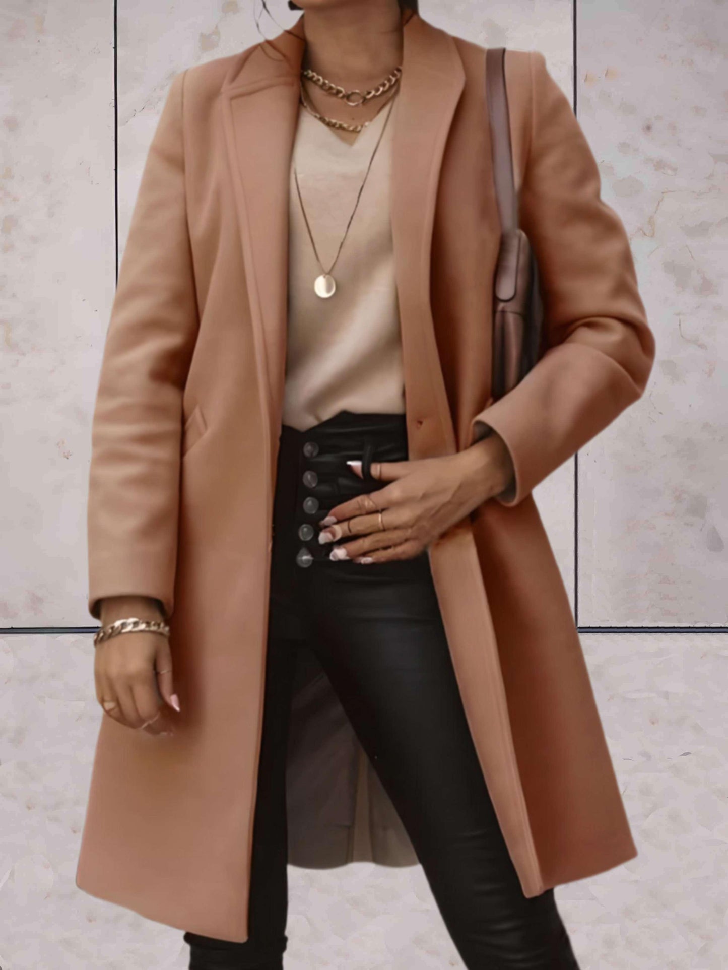 Nagi | Elegante trench jas met enkele knoopsluiting en zakken