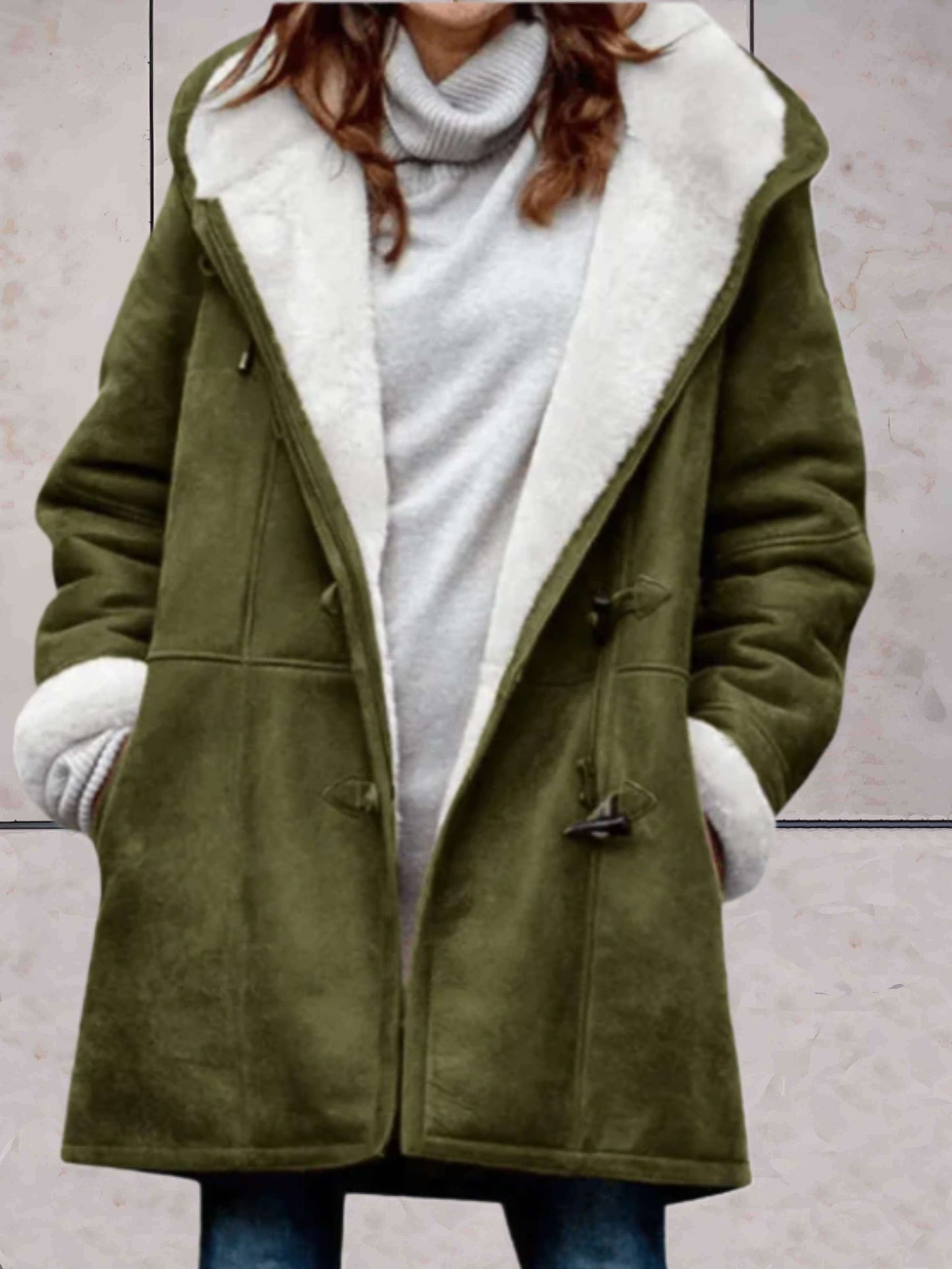 Leva - Luxe winterjas van imitatiesuède met fleecevoering