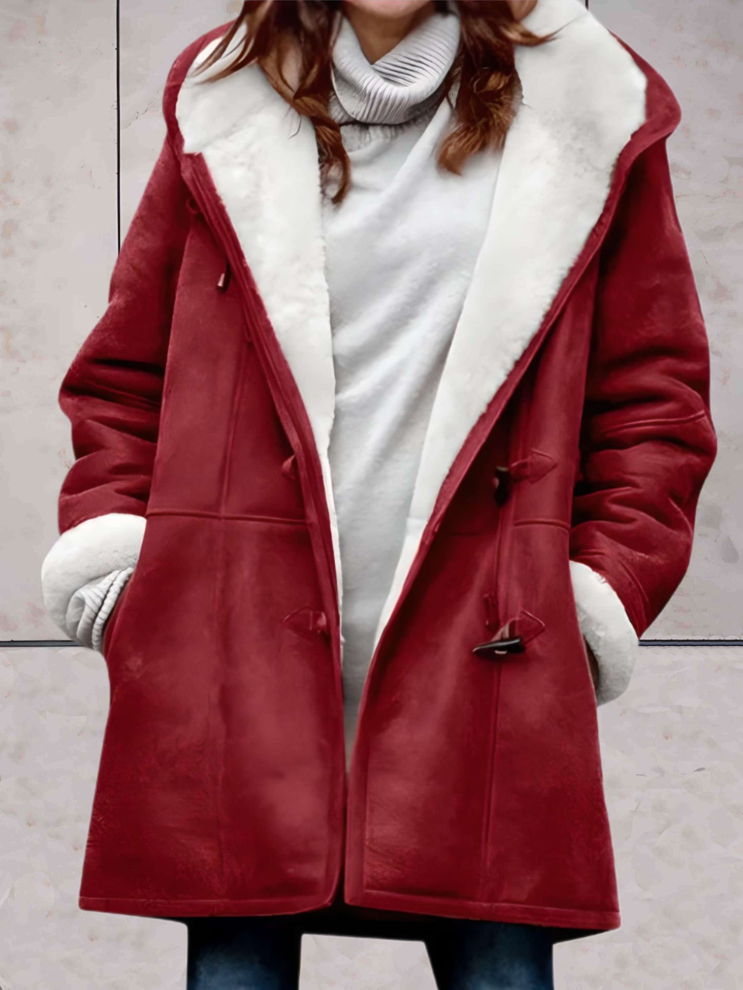Leva - Luxe winterjas van imitatiesuède met fleecevoering