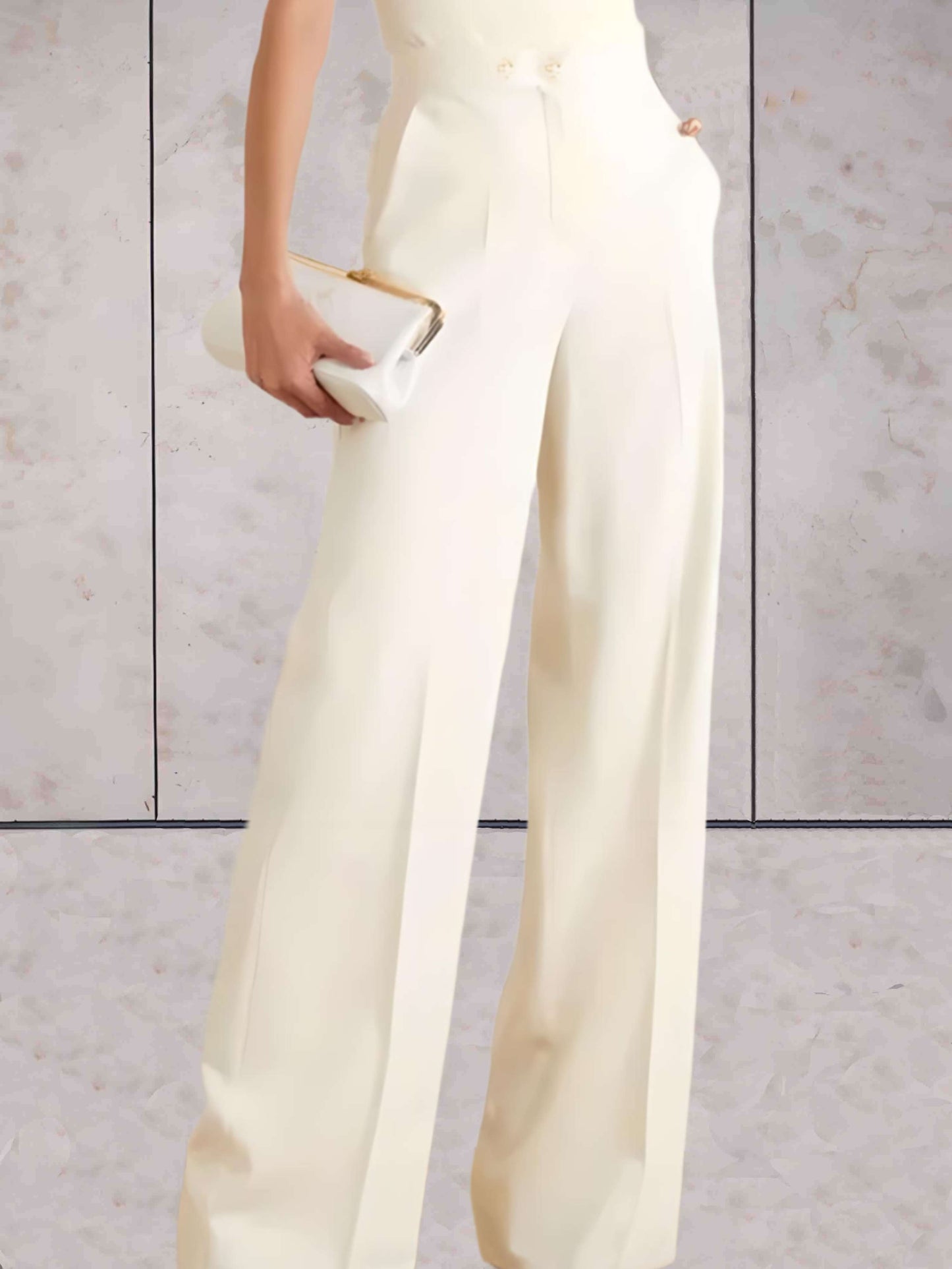 Eenvoudige broek met hoge taille voor dames