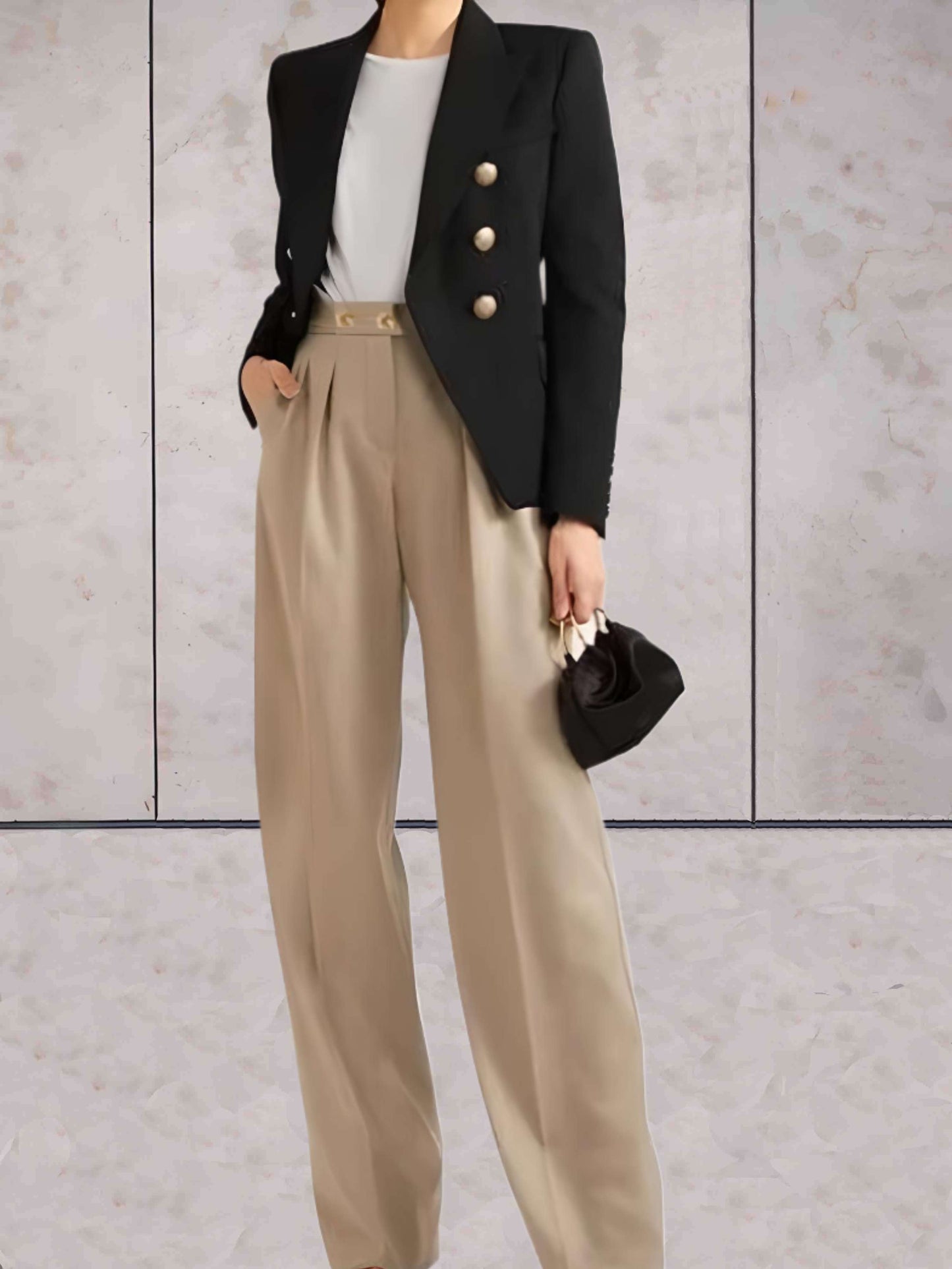 Eenvoudige broek met hoge taille voor dames
