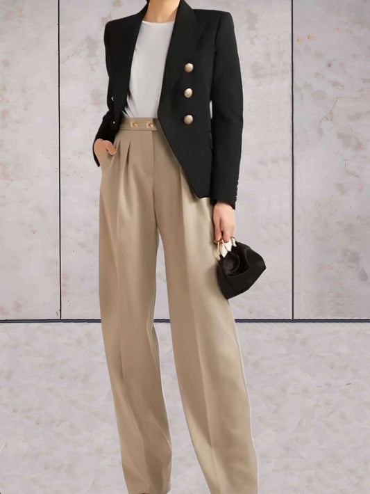 Eenvoudige broek met hoge taille voor dames