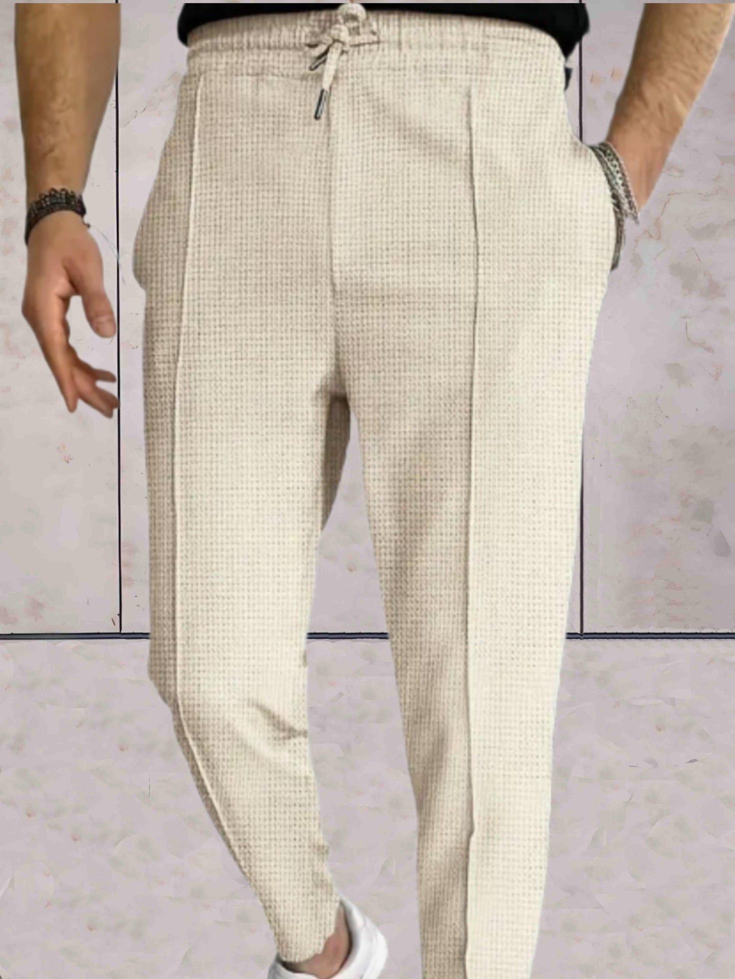 Marshall -  Mooi zittende jogger voor heren met strik en zakken broek