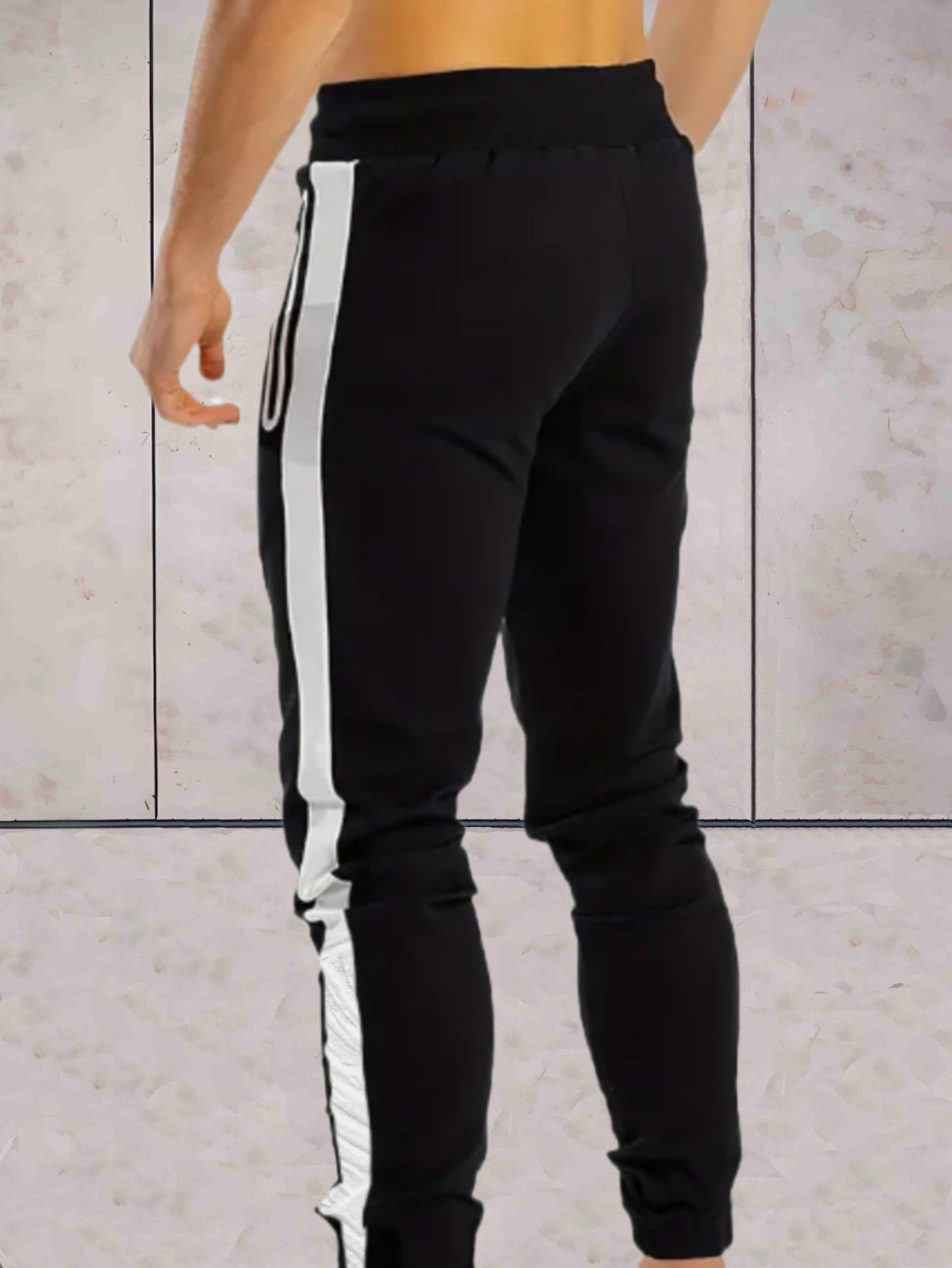 Jensen -  Zwarte joggers met ribbels voor heren met witte voering