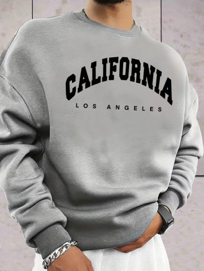 Chris - Trui met ronde hals voor heren met California Los Angeles print Sweater