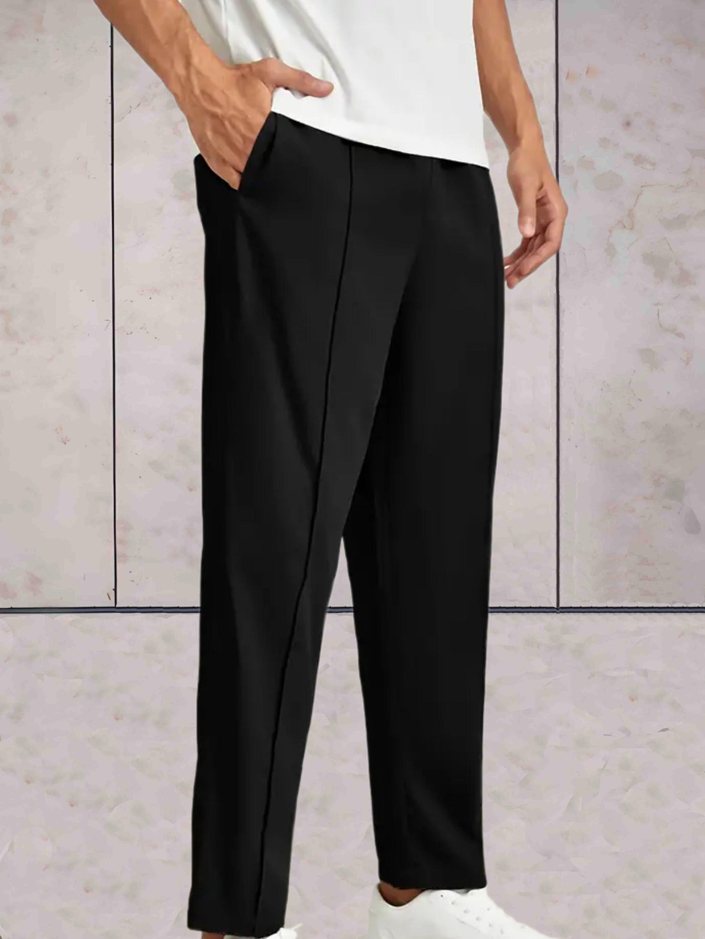 Rey - Broek met ribbels en hoge taille voor heren broek