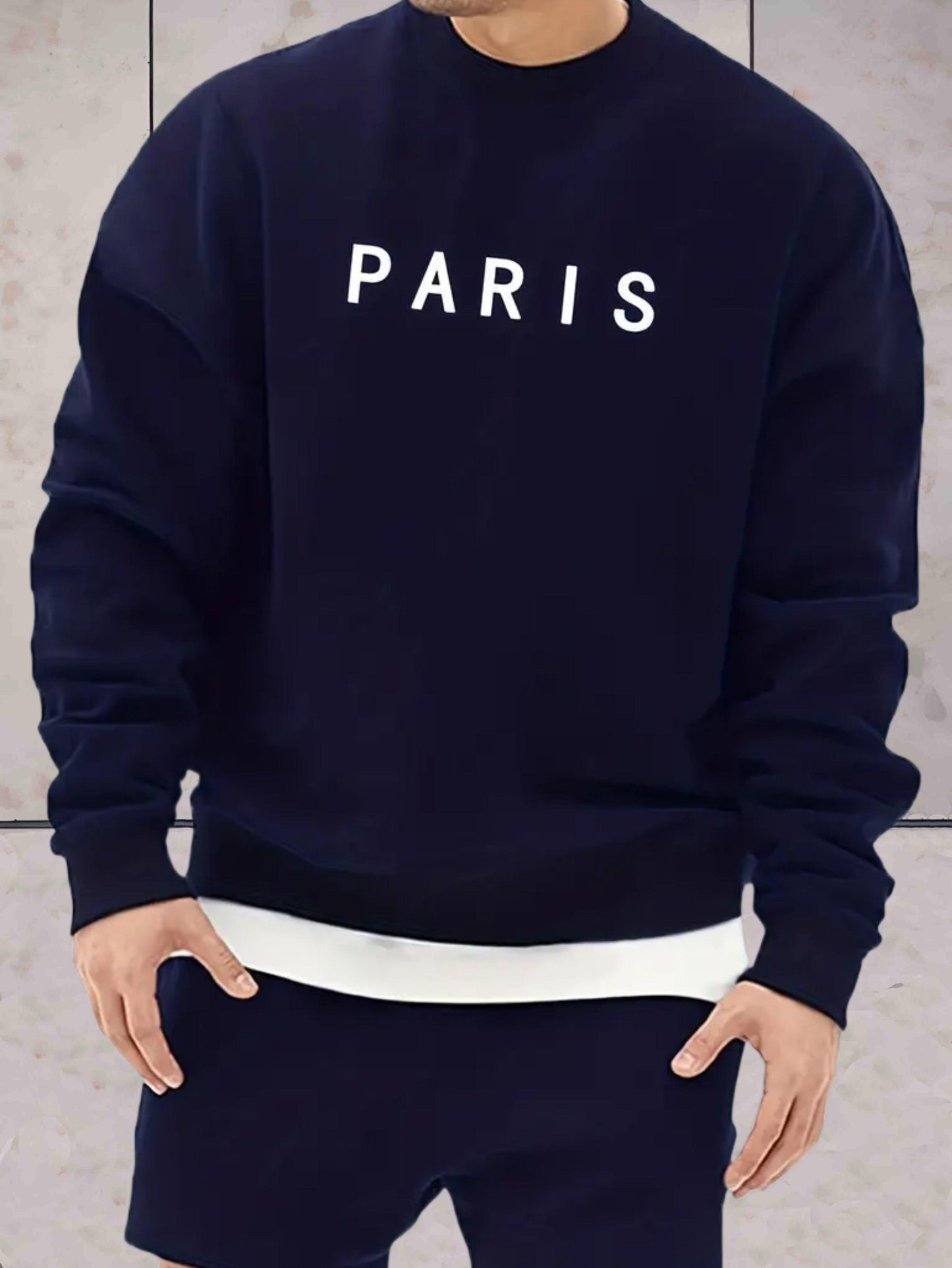Fredy - Oversized trui voor heren met Paris print Sweater
