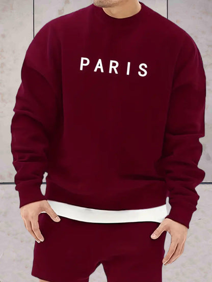 Fredy - Oversized trui voor heren met Paris print Sweater