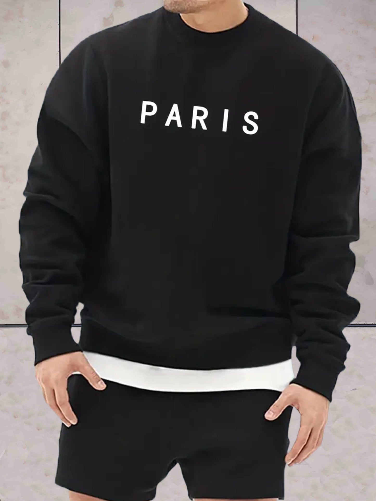 Fredy - Oversized trui voor heren met Paris print Sweater