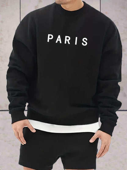 Fredy - Oversized trui voor heren met Paris print Sweater