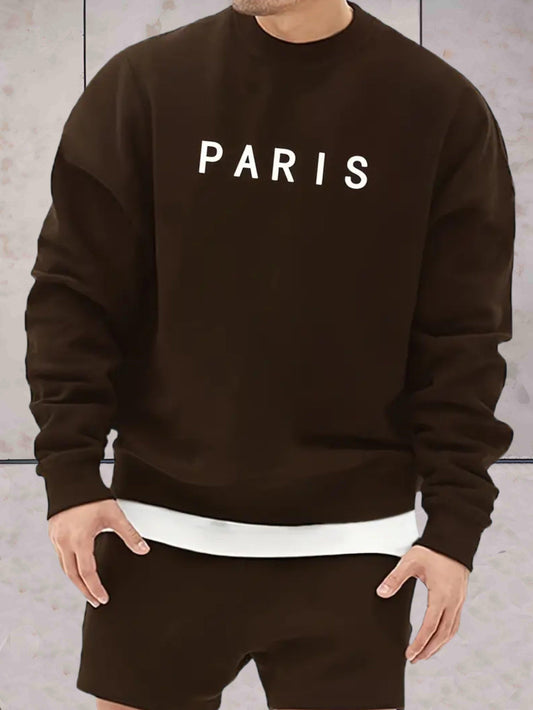 Fredy - Oversized trui voor heren met Paris print Sweater