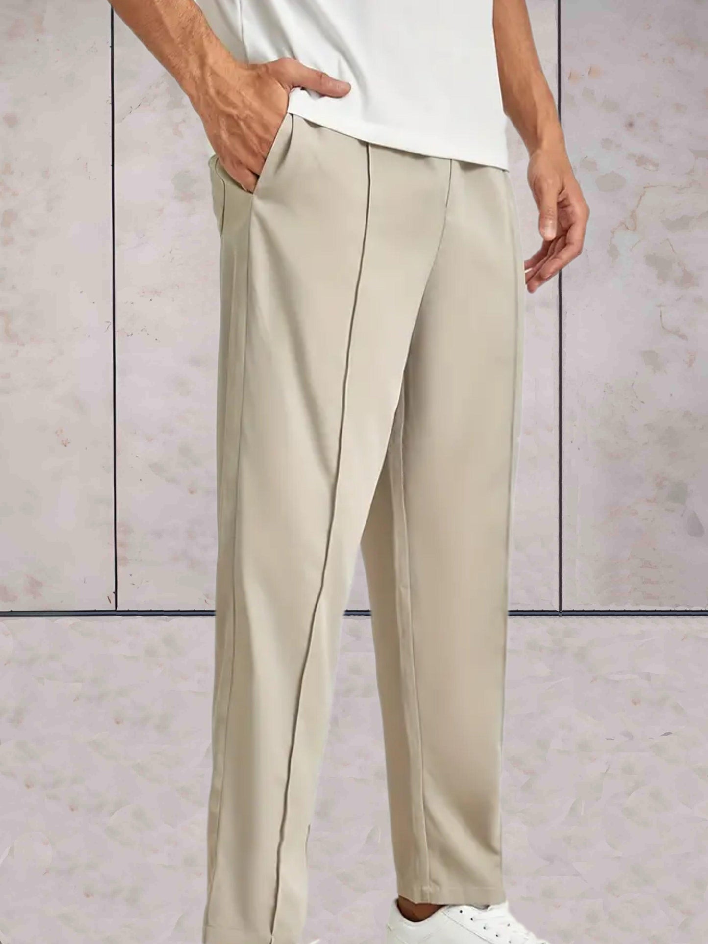 Rey - Broek met ribbels en hoge taille voor heren broek