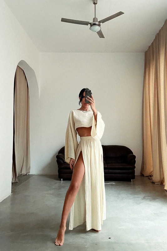 Mara | boho crop top en maxi rok sets