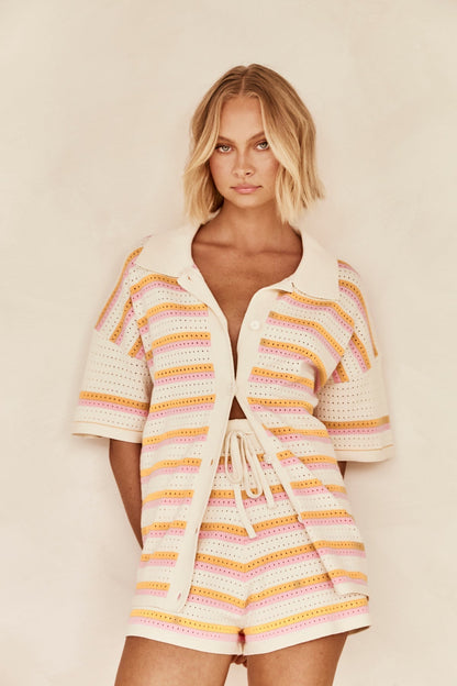 Sophia | gebreide set met streeppatroon