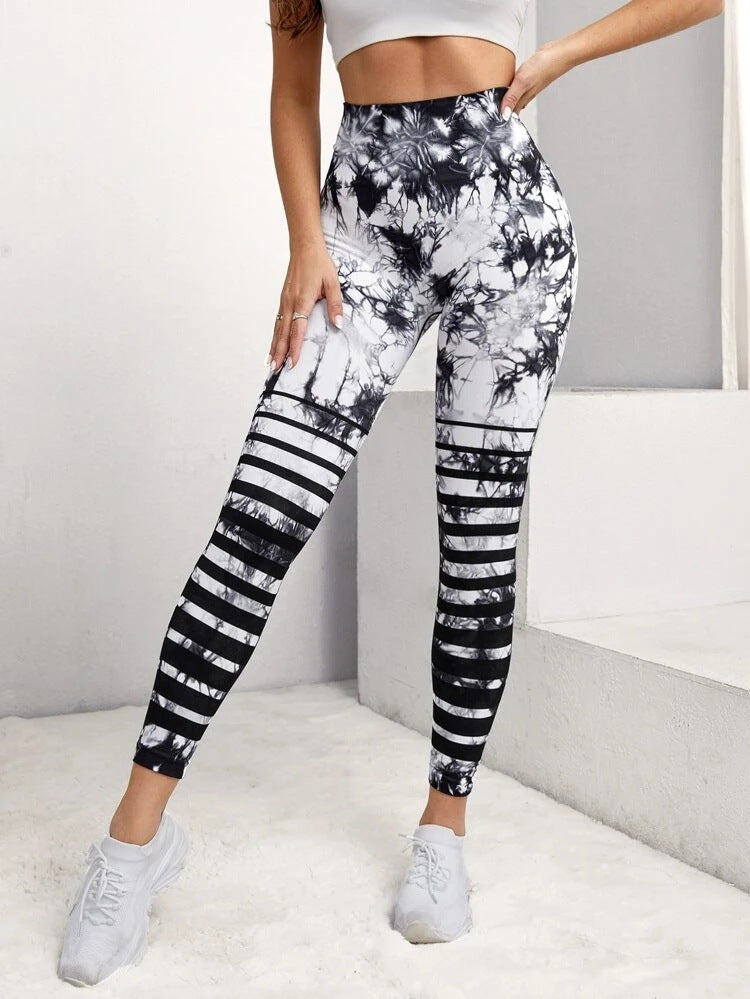 Lenie - Stijlvolle en Comfortabele Zomerse Tie-Dye Streep Leggings met Buikcontrole voor Vrouwen