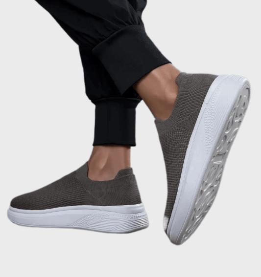 Jaxon - Donkergrijze instapsneakers voor heren met hoge tussenzool schoenen