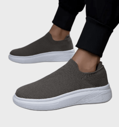 Jaxon - Donkergrijze instapsneakers voor heren met hoge tussenzool schoenen
