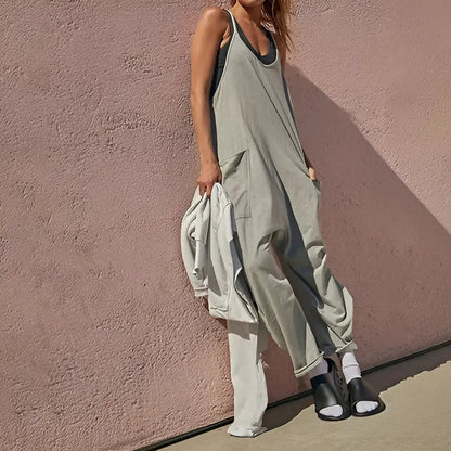 Carla | ademende zomer jumpsuit met wijde pijpen voor dames