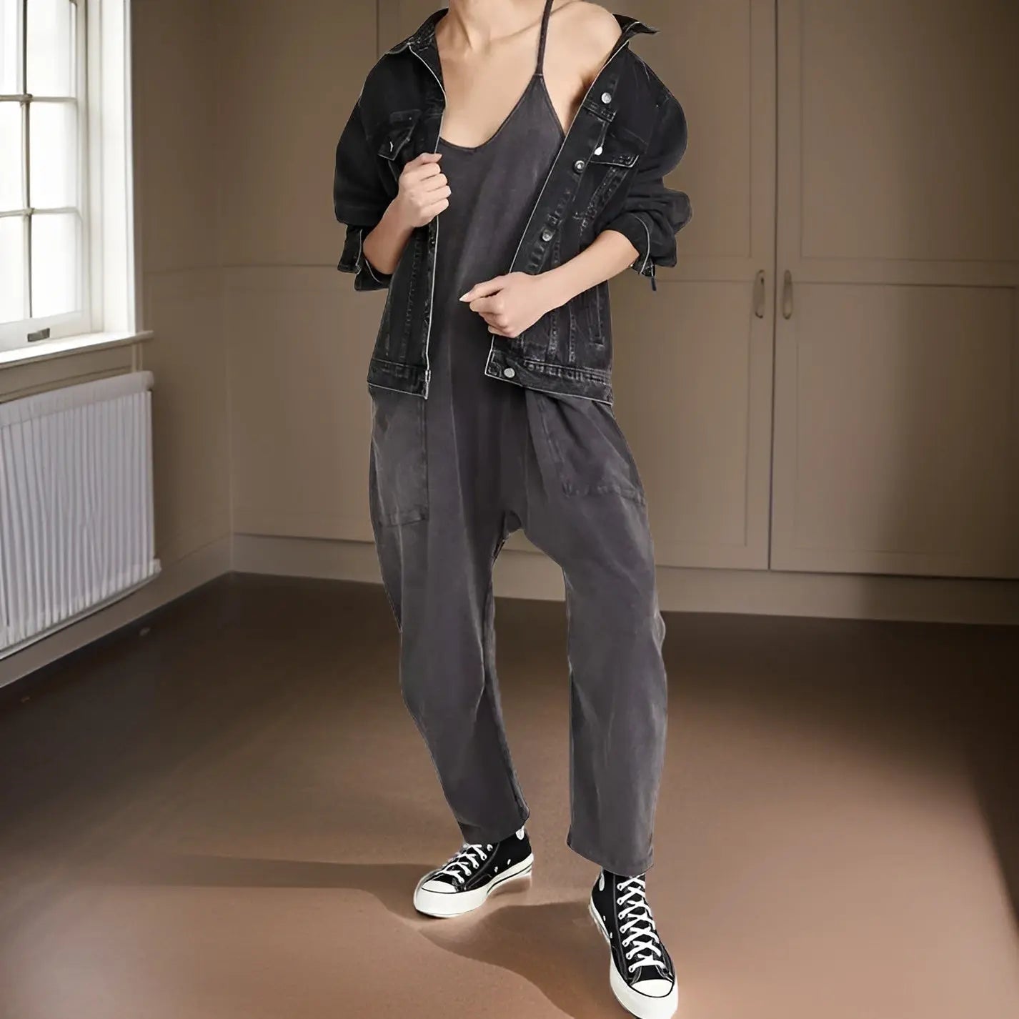 Carla | ademende zomer jumpsuit met wijde pijpen voor dames