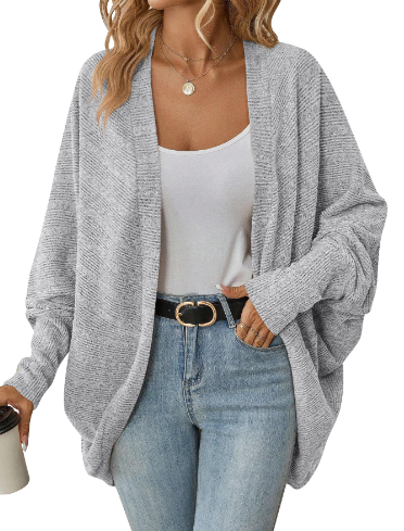 Lang vest met vleermuis mouwen