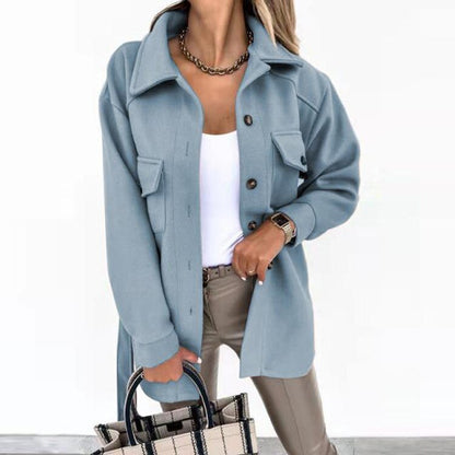 Chloe Overshirt | Trendy stijlvol wollen-look overshirt voor dames