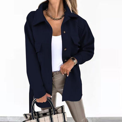 Chloe Overshirt | Trendy stijlvol wollen-look overshirt voor dames