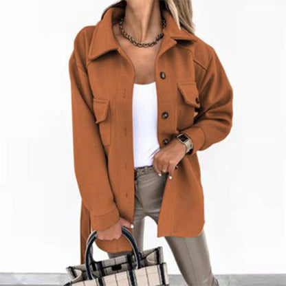 Chloe Overshirt | Trendy stijlvol wollen-look overshirt voor dames