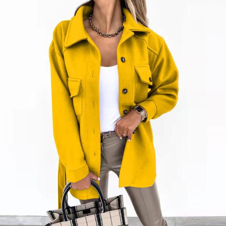 Chloe Overshirt | Trendy stijlvol wollen-look overshirt voor dames