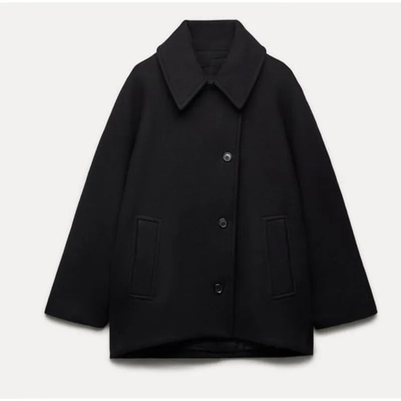 Isabella Jas | Oversized elegante jas met omgevouwen kraag voor vrouwen